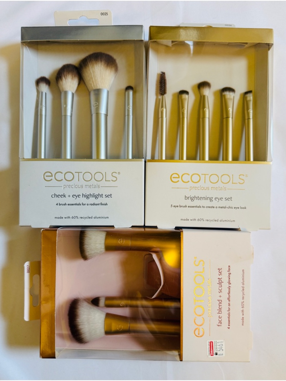 EcoTools Precious Metals Brush Bundle NEW Face + Eye Sets Highlight Sculpt Blend